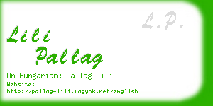 lili pallag business card